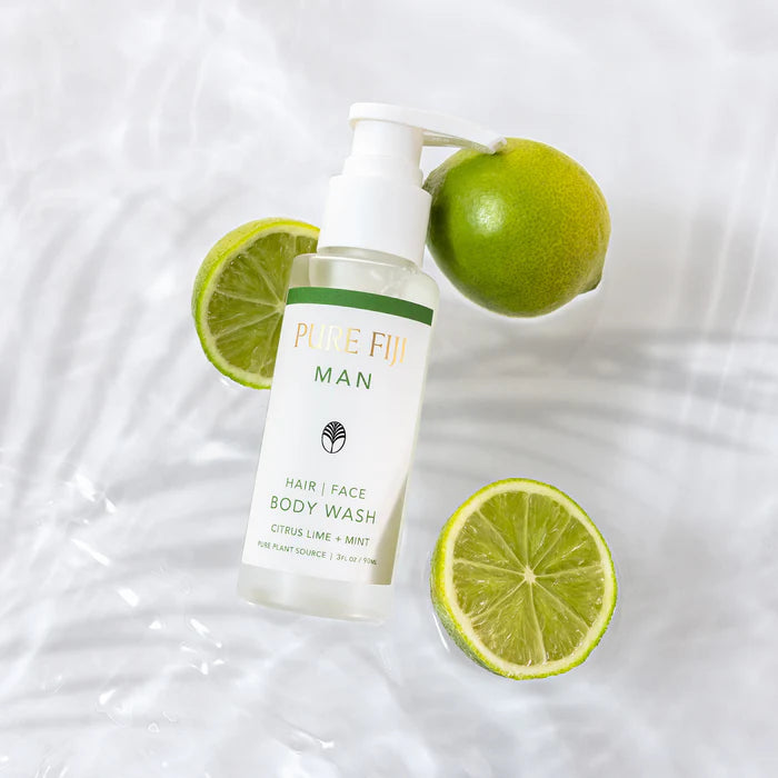 Pure Fiji MAN Hair Face & Body Wash Citrus Lime + Mint 90ml